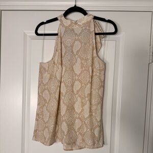 NWT Worthington Elegant Cream and White Sleeveless Top Size Large
